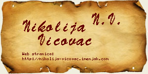 Nikolija Vićovac vizit kartica